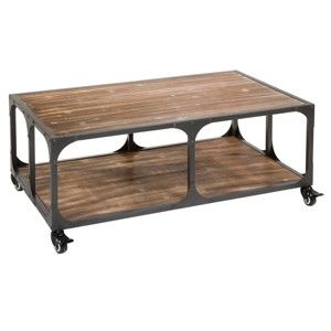 Konferenční stolek z jedlového dřeva a kovu Santiago Pons London Industrial