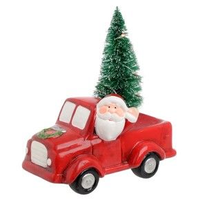 Vánoční keramická dekorace ve tvaru autíčka InArt Santa Car