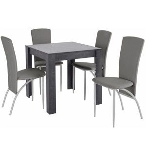 Set jídelního stolu a 4 šedých jídelních židlí Støraa Lori Nevada Duro Slate Light Grey