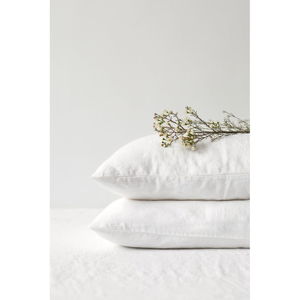 Bílý lněný polštář Linen Tales, 70 x 90 cm