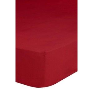Červené elastické prostěradlo na jednolůžko Emotion, 90 x 200 cm