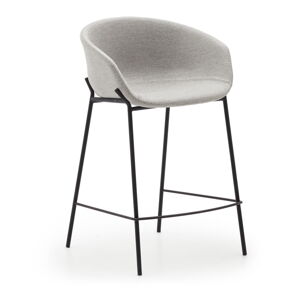 Světle šedé barové židle v sadě 2 ks (výška sedáku 65 cm) Yvette – Kave Home