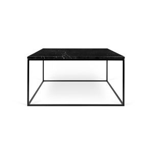 Černý mramorový konferenční stolek s černými nohami TemaHome Gleam, 75 cm
