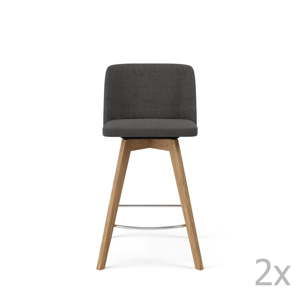 Sada 2 šedých barových židlí Tenzo Tom, výška 89 cm