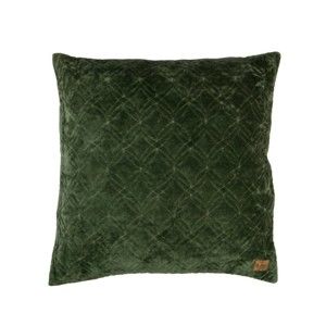 Sametový zelený bavlněný polštář De Eekhoorn Cherish, 50 x 50 cm