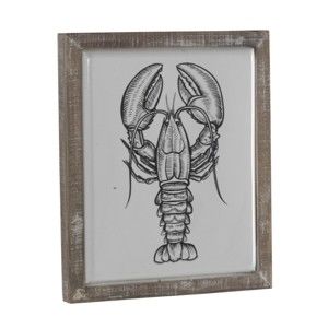 Dekorativní cedule v dřevěném rámu Geese Lobster