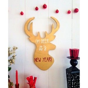 Vánoční nástěnná dekorace Deer, 33 x 2 x 50 cm