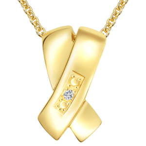 Pozlacený náhrdelník s pravým diamantem Tess Diamonds Paula, délka 40 cm