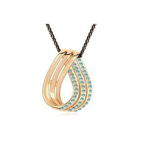 Pozlacený náhrdelník s modrými krystaly Swarovski Elements Crystals Elope