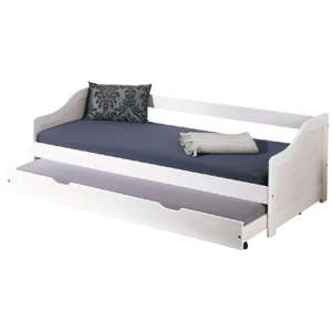 Bílá dřevěná jednolůžková postel Evergreen House Leon White, 90 x 190 cm
