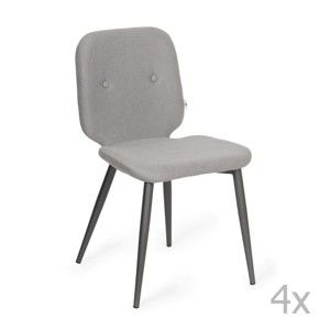 Sada 4 šedých jídelních židlí Design Twist Tabou
