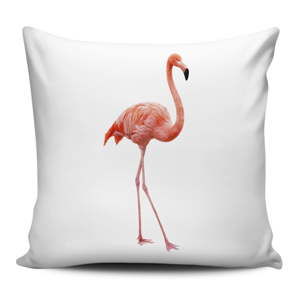 Bílý polštář Home de Bleu Flamingo, 43 x 43 cm