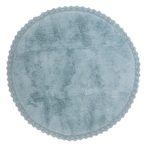 Modrý ručně vyrobený bavlněný koberec Nattiot Perla, ø 110 cm