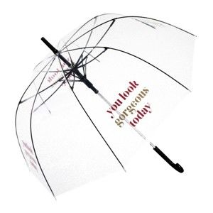 Transparentní holový deštník Ambiance Birdcage You Look Georgeous Today, ⌀ 100 cm