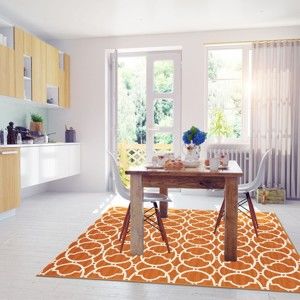 Oranžový venkovní koberec Floorita Interlaced, 133 x 190 cm