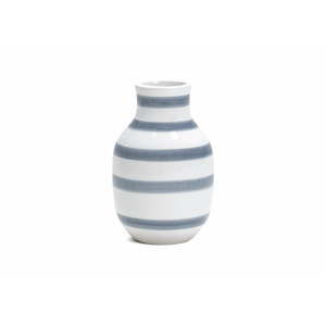 Světle modro-bílá kameninová váza Kähler Design Omaggio, výška 12,5 cm
