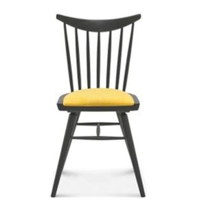 Dřevěná židle se žlutým polstrováním Fameg Anton