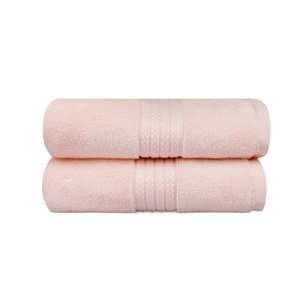 Sada 2 lososově růžových ručníků do koupelny Mira, 90 x 50 cm