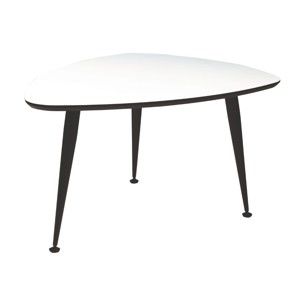 Bílý konferenční stolek s černými nohami Folke Strike, 47 x 70 x 90 cm
