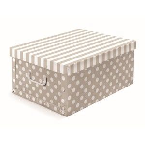 Béžová úložná krabice s puntíky Cosatto Trend