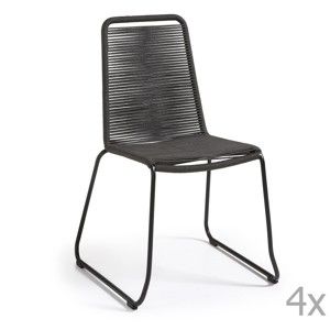 Sada 4 tmavě šedých židlí La Forma Meagan