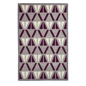 Šedo-fialový ručně tuftovaný koberec Think Rugs Hong Kong Barma Grey & Purple, 150 x 230 cm