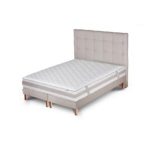 Světle šedá postel s matrací a dvojitým boxspringem Stella Cadente Maison Saturne Dahla, 180 x 200  cm