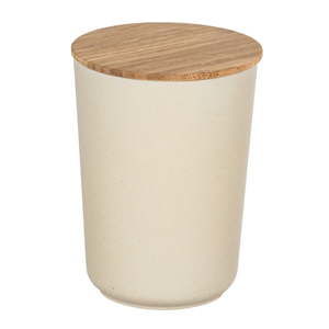 Béžový úložný box s bambusovým víkem Wenko Bondy, 700 ml