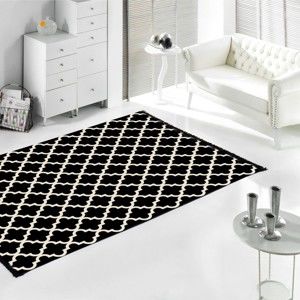 Černo-bílý oboustranný koberec Madalyon, 80 x 150 cm