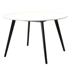 Bílý jídelní stůl s černými nohami Furnhouse Life, Ø 120 cm