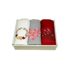 Sada 3 ručníků s květinovým motivem Pure Cotton, 45 x 70 cm
