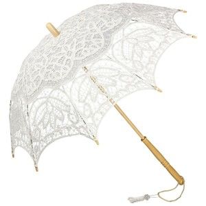 Bílý holový deštník Von Lilienfeld Vivienne Lace, ø 75 cm