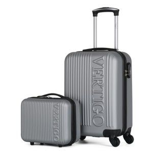Sada šedého cestovního kufru na kolečkách a menšího kufříku VERTIGO Valises Cabine & Vanity Case