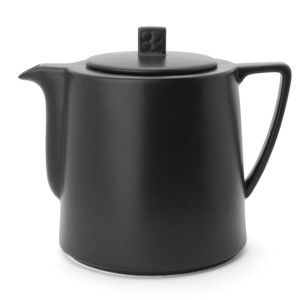 Černá keramická konvice se sítkem na sypaný čaj Bredemeijer Lund, 1,5 l