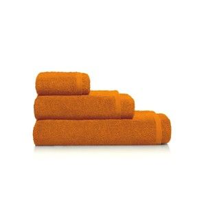 Sada 2 oranžových bavlněných ručníků a osušky Maison Carezza Marshan