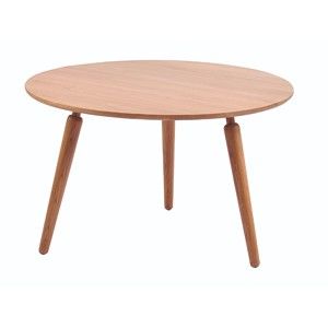 Přírodní konferenční stolek z dubového dřeva Folke Cappuccino, výška 50 cm x ∅ 80 cm