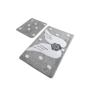 Sada 2 šedých koupelnových předložek Confetti Bathmats Angel Grey