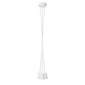 Bílé závěsné svítidlo se 3 kabely Bulb Attack Uno Group