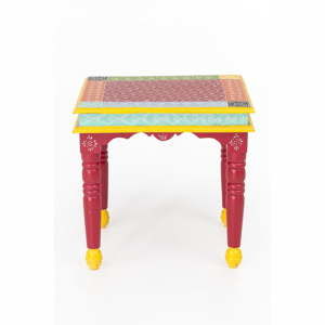 Odkládací stolek z akáciového dřeva Index Living India Colore, 53 x 53 cm