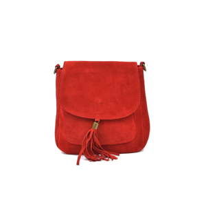 Červená kožená kabelka Anna Luchini Kaello