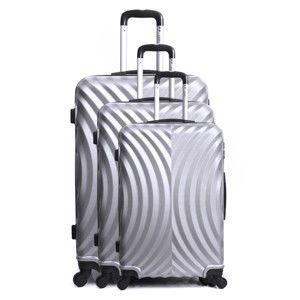 Sada 3 cestovních kufrů ve stříbrné barvě na kolečkách Hero Lagos