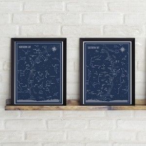 Sada 2 plakátů Follygraph Little & Big Astronomer Blue, 30 x 40 cm