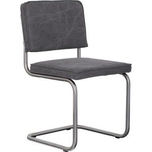 Sada 2 tmavě šedých židlí Zuiver Ridge Brushed Vintage