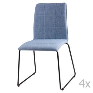 Sada 4 světle modrých jídelních židlí sømcasa Malina