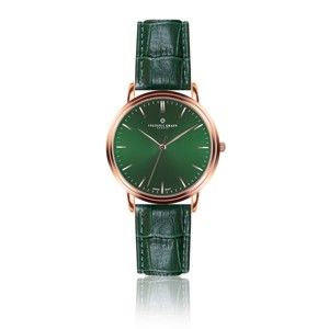 Pánské hodinky s tmavě zeleným páskem z pravé kůže Frederic Graff Grunhorn