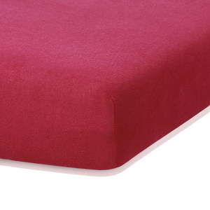 Bordó červené elastické prostěradlo s vysokým podílem bavlny AmeliaHome Ruby, 200 x 80-90 cm