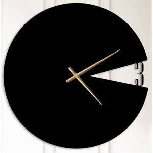 Černé nástěnné hodiny Bernice