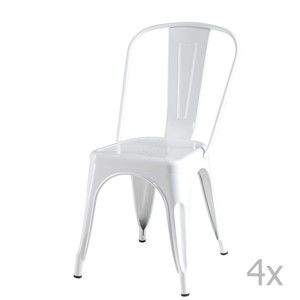 Sada 4 bílých židlí Furnhouse Korona