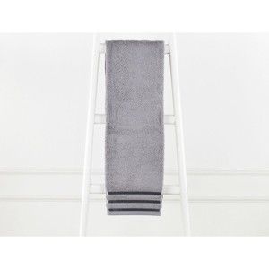 Tmavě šedý bavlněný ručník Emily, 70 x 140 cm