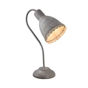 Tmavě šedá stolní lampa Clayre & Eef, výška 38 cm